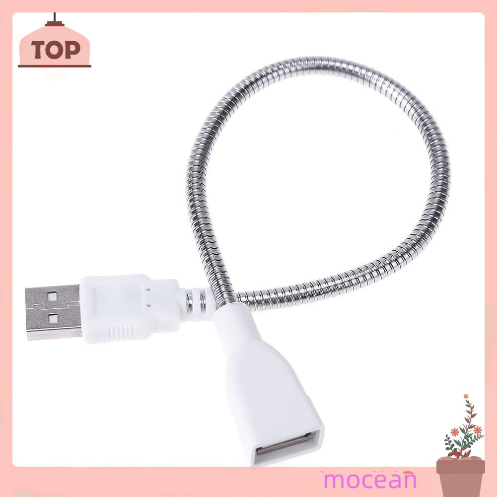 Cáp nối dài 29cm ống linh hoạt dây kim loại đầu USB sang cổng cắm chuyển đổi đèn LED