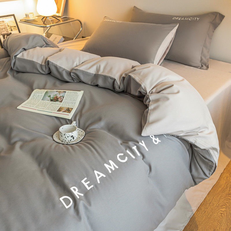 Bộ Chăn Ga Gối Cotton Dream City HIN BEDDING,Chăn Ga Chất Liệu Cotton Tici Cao Cấp Mềm Mịn Thấm Hút Mồ Hôi Đủ Kích Thước