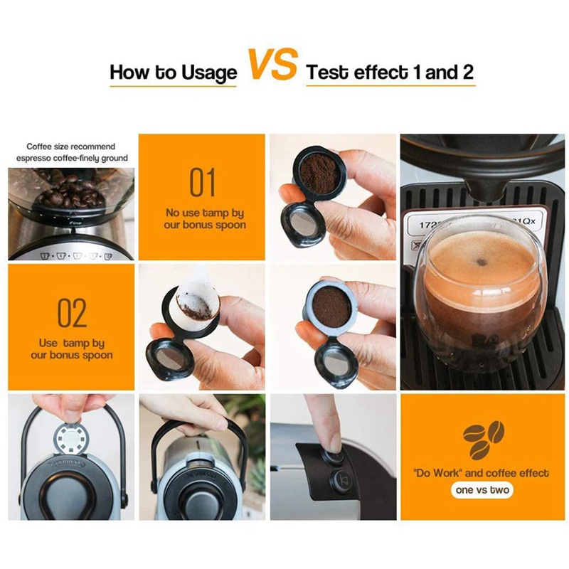 Bộ lọc cà phê 5 chiếc cho Nespresso Thép không gỉ Mech Viên nang cà phê có thể nạp lại Pod Dripper Basket Cup Cafeteira