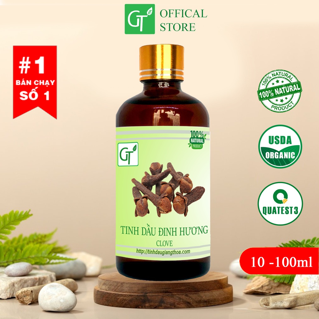 Tinh Dầu Đinh Hương GT 100ml - 100% Tự Nhiên Nguyên Chất - Giảm đau nhức răng, hôi miệng, thơm phòng - [HÀNG CAO CẤP]