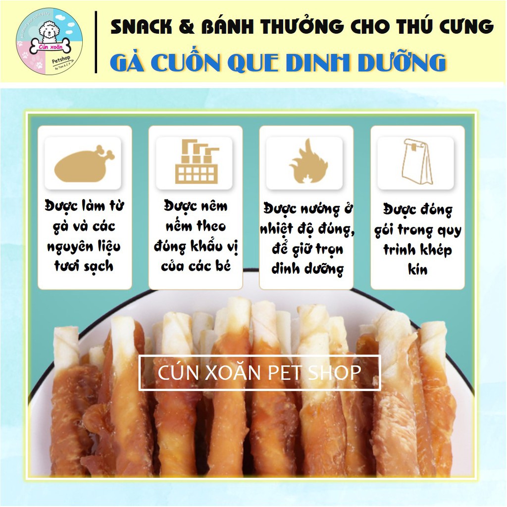 Bánh thưởng cho chó Dr.Dingo (Gà cuộn bánh dinh dưỡng) (Túi 100gr) thức ăn cho chó