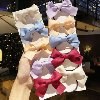 Bộ 2 dây cột tóc + kẹp tóc đính nơ mini đáng yêu cho nữ
