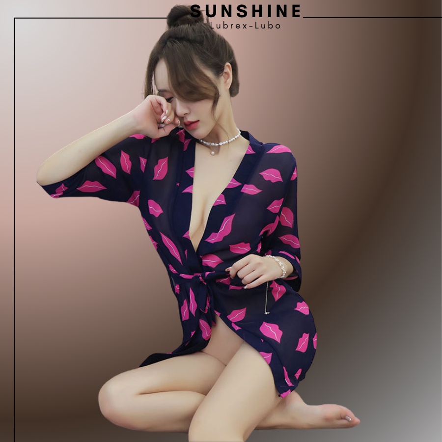 Áo choàng Ngủ Sexy Voan Xuyên Thấu Gợi Cảm SUNSHINE LUBREXLUBO_KMN1214