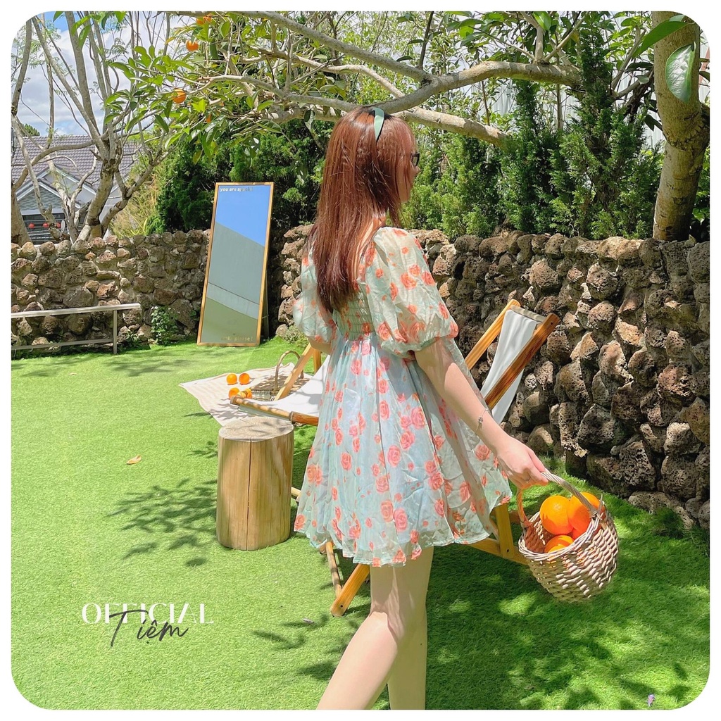 [Hàng mới về] Đầm babydoll hoa tay phồng siêu xinh đi biển/ đi dạo - Bloomy Dress - Tiệm Official | BigBuy360 - bigbuy360.vn
