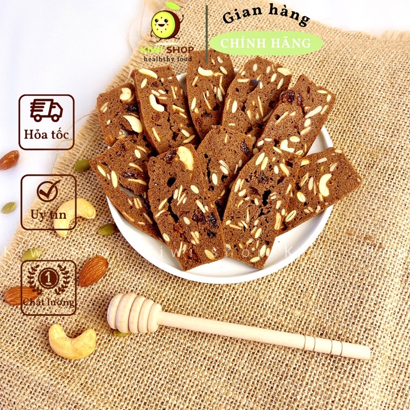 Bánh Biscotti vị Socola hũ 200GR - eat clean, healthy, tập gym |KIWISHOP| NGON, CHẤT LƯỢNG, AN TOÀN