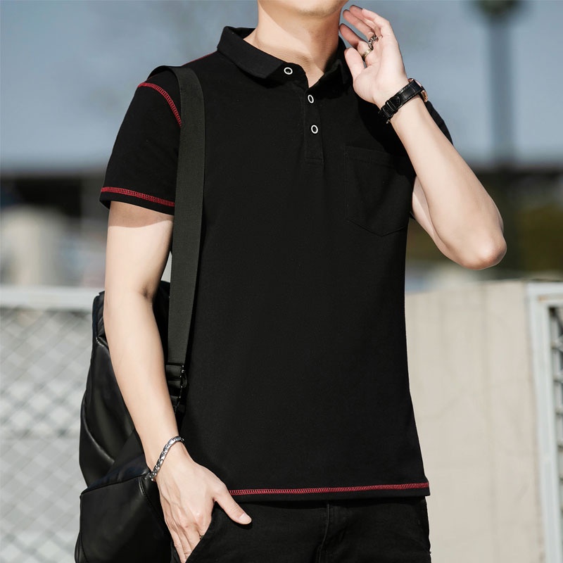 Áo polo Ngắn Tay Phối Túi Thời Trang Xu Hướng Cho Nam