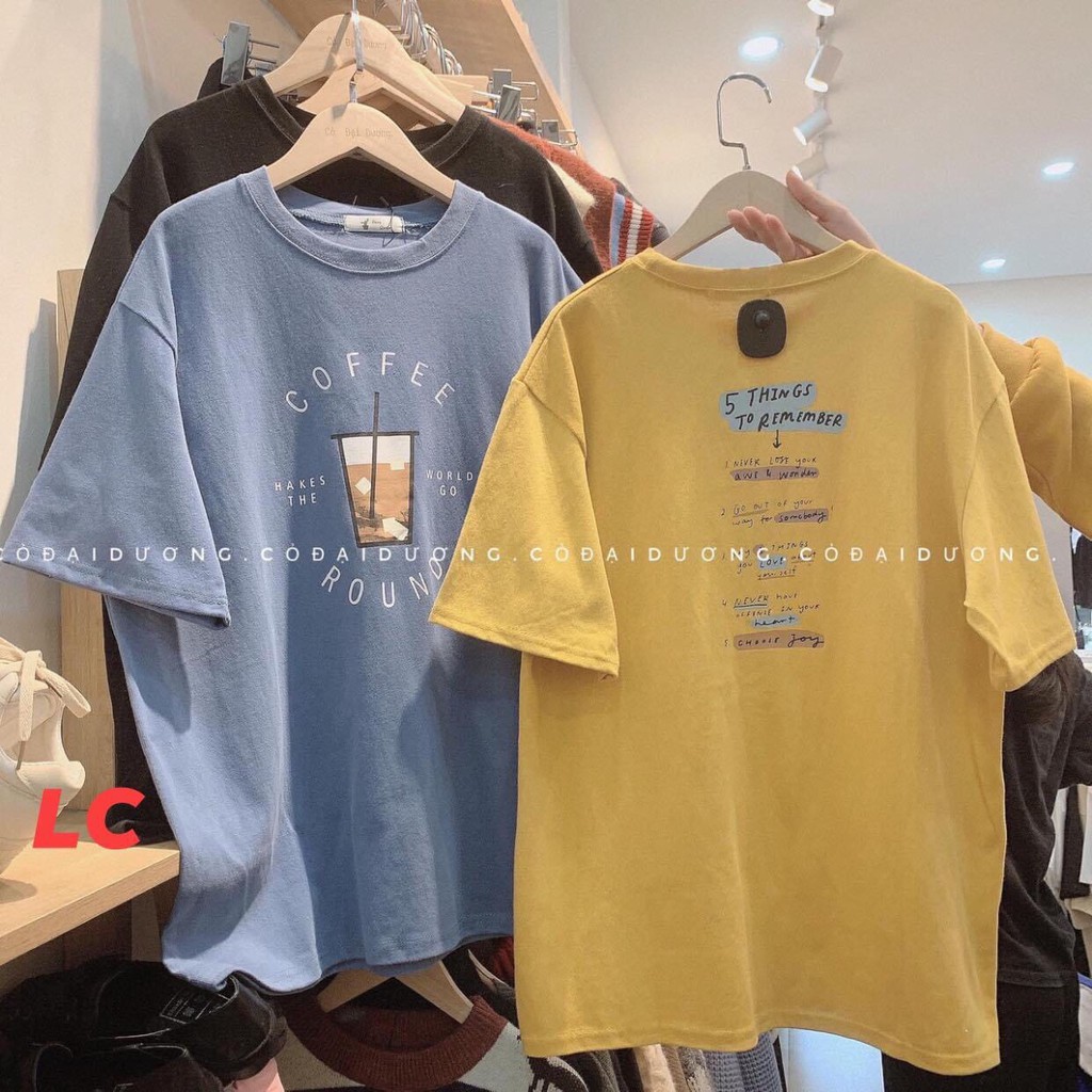Áo Phông Dáng Rộng Unisex- Áo Thun Nữ Oversize Tay Lỡ In Hình Coffee | BigBuy360 - bigbuy360.vn