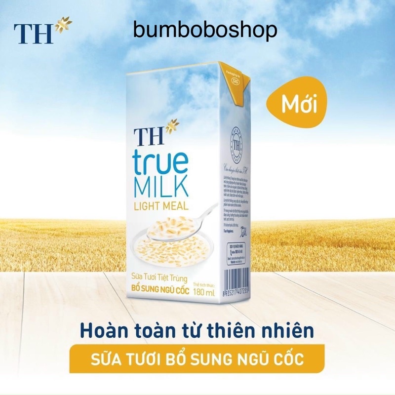 Thùng 48 hộp sữa tươi bổ sung ngũ cốc TH TRUE MILK LIGHT MEAL (180ml/hộp)