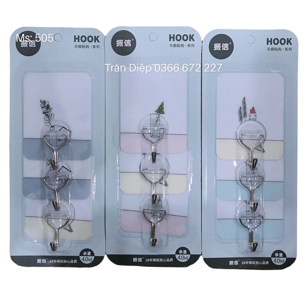 Móc dán tường 3 cái 055