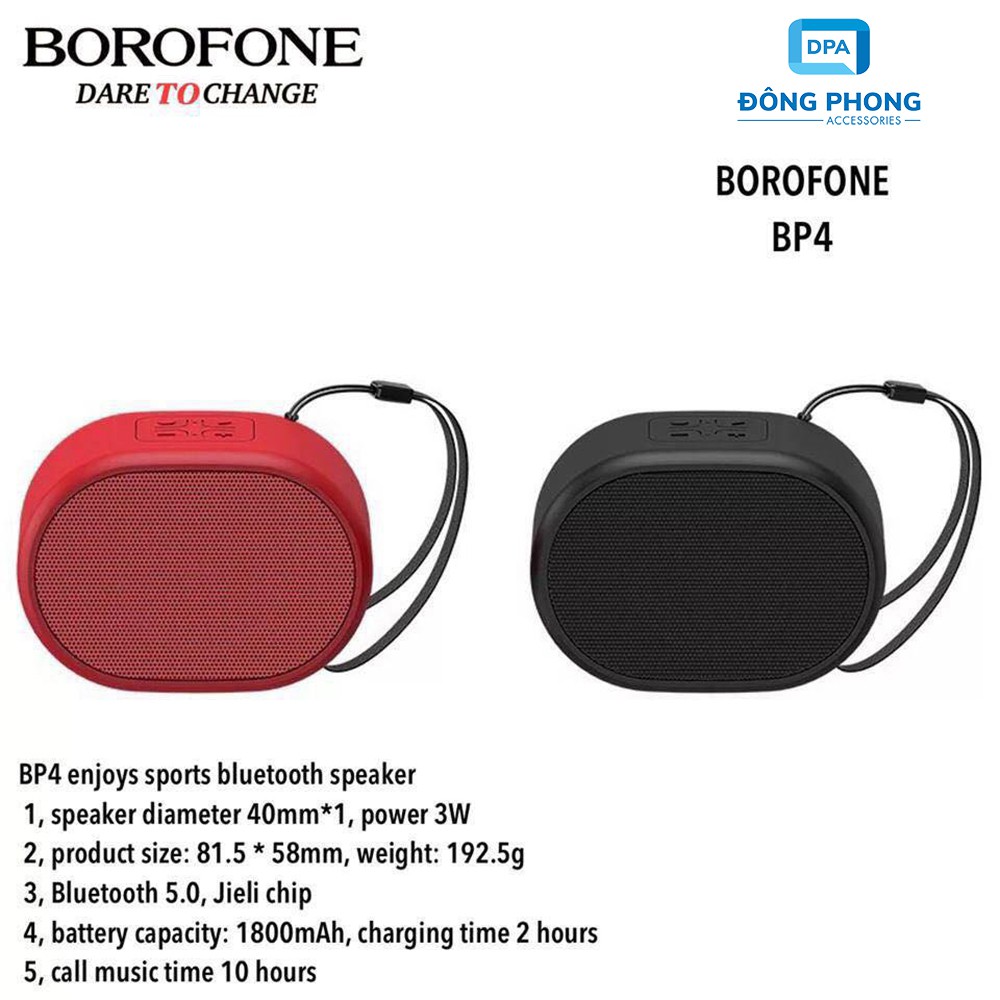 [Mã ELHACE giảm 4% đơn 300K] Loa bluetooth mini Borofone BP4 chính hãng bảo hành 12 tháng