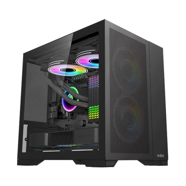 Vỏ case máy tính MIK LV12 - BLACK /WHITE  Chính hãng BH 12 tháng