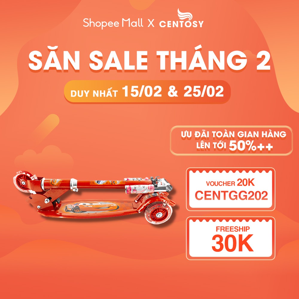 Xe Scooter Trẻ Em Cao Cấp [Centosy] Scooter 380 - Màu Sắc Bắt Mắt, Có Đèn Nháy