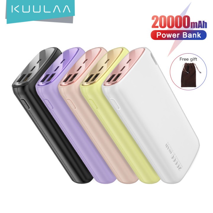 Pin Sạc Dự Phòng KUULAA KL-YD14 2 Cổng USB Màu Macaron 20000mAh Tiện Lợi Cho Xiaomi Samsung iPhone