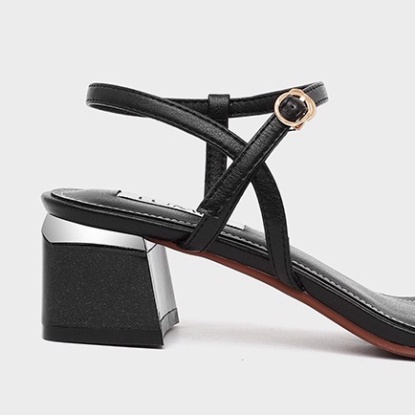 Giày Sandal Nữ Cao Gót Kaleea BK13 Quai Ngang Đế Cao 4,5p