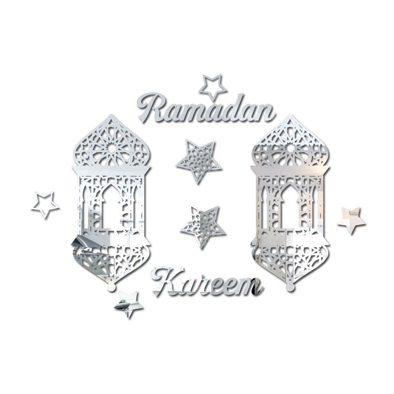 Miếng Dán Tường / Cửa Sổ Họa Tiết Đèn Lồng Hồi Giáo Eid Mubarak Ramadan Kareem