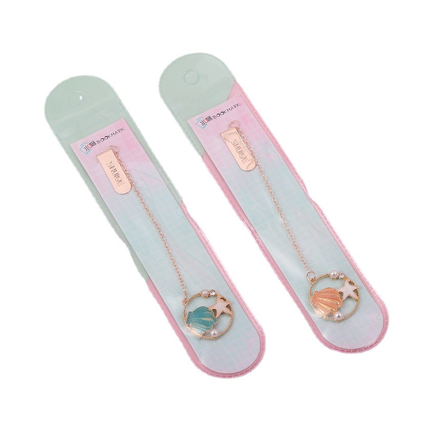 1 Thẻ Đánh Dấu Trang Sách Bằng Hợp Kim Hình Vỏ Ngọc Trai Sáng Tạo