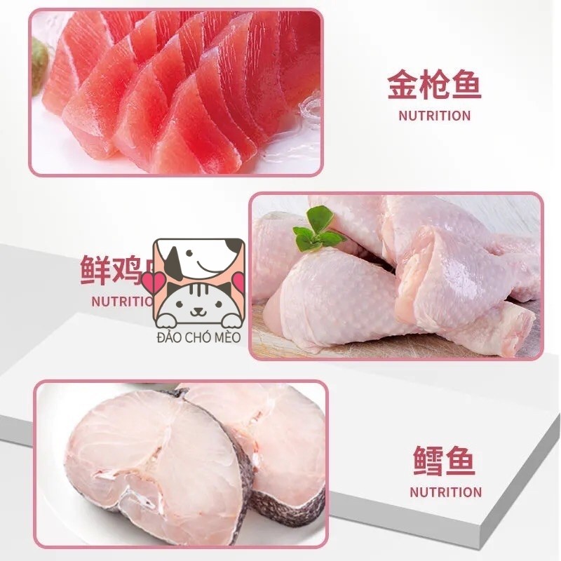 [Mã SKAMLTSM9 giảm 10% đơn 99K] Súp thưởng cho mèo cún siêu rẻ siêu ngon bổ 3 vị cá hồi, cá ngừ và thịt gà - Đảo Chó Mèo