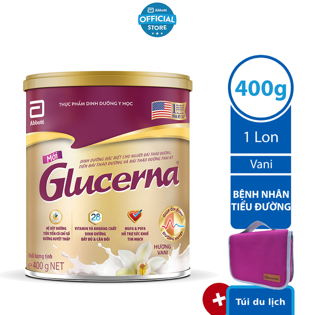 [Nhập GRO1AB521 giảm 4%] [Tặng túi du lịch sức khoẻ] Sữa bột Glucerna Vani 400g/lon