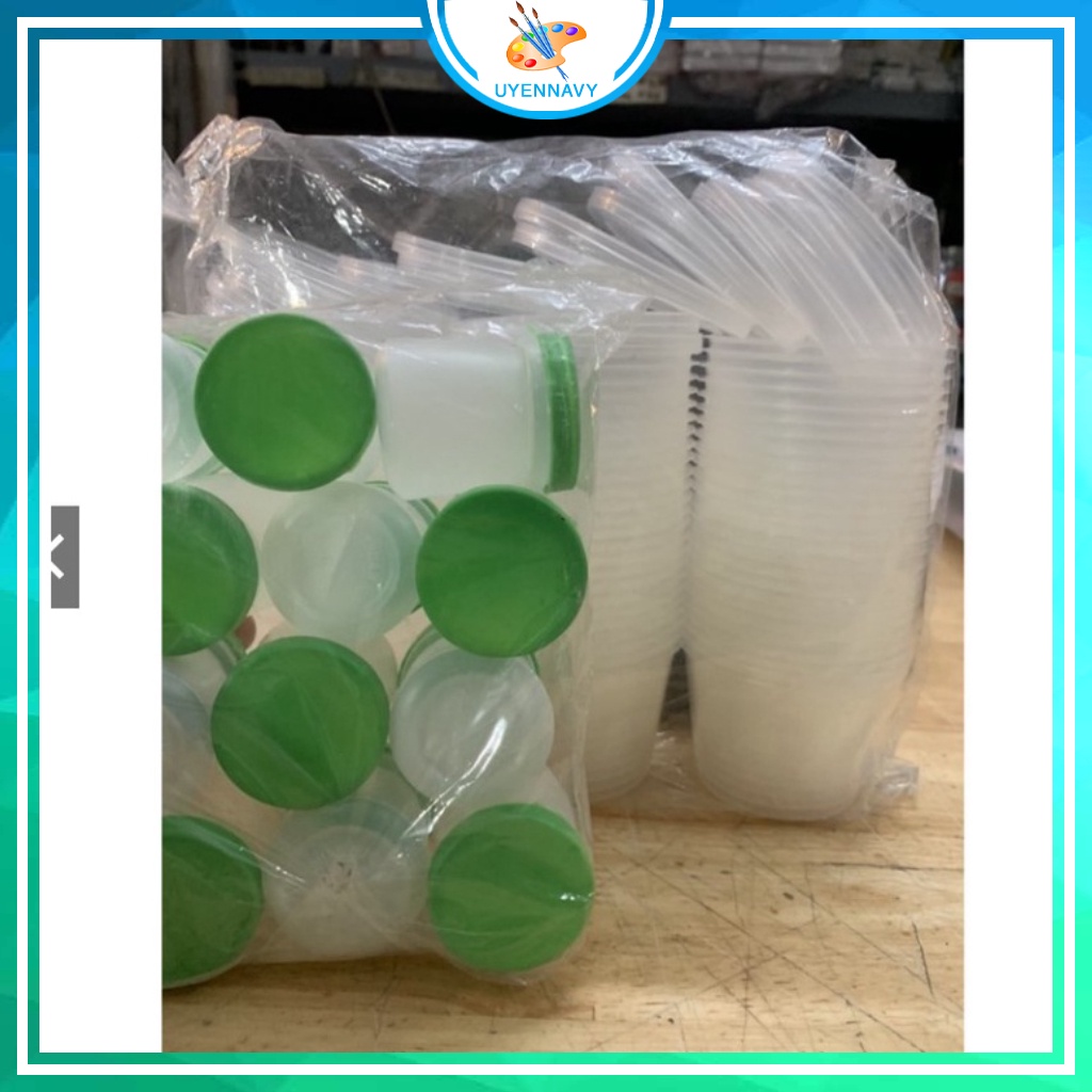 Hộp nhựa đựng màu, cốc nhựa có nắp (10 cái) dùng để chiết màu dùng dần