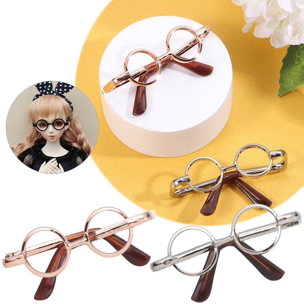 RAINBOW Mắt Kính Gọng Tròn Mini Dễ Thương Cho Búp Bê Tỉ Lệ 1 / 12