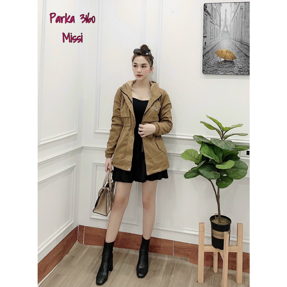 (Mua 1 tăng 1) áo khoác kaki lót lông vũ siêu cute
