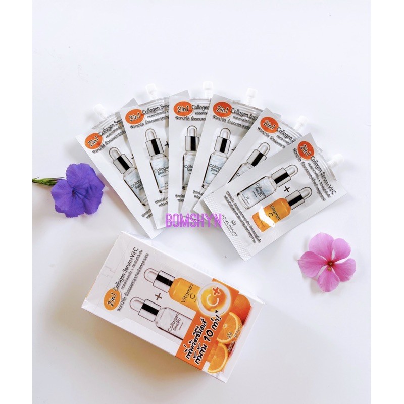 Serum 2in1 collagen +vit c chinh hãng thái lan dùng là mê 1 gói