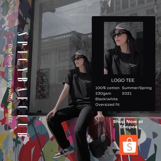 Áo thun chất heavy cotton cao cấp - Tshirt phản quang unisex oversize LOGO TEE by Spicybaeclub