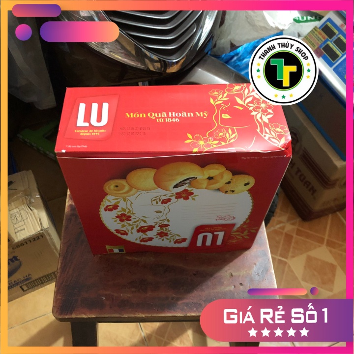 Bánh quy bơ Pháp hiệu LU quà tặng sang trọng đẳng cấp hộp thiếc kèm túi xách loại 540g | BigBuy360 - bigbuy360.vn