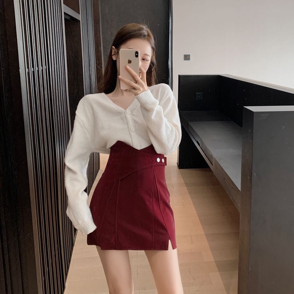 Chân Váy Ngắn Bằng Da PU Thời Trang Thu Đông Dành Cho Nữ