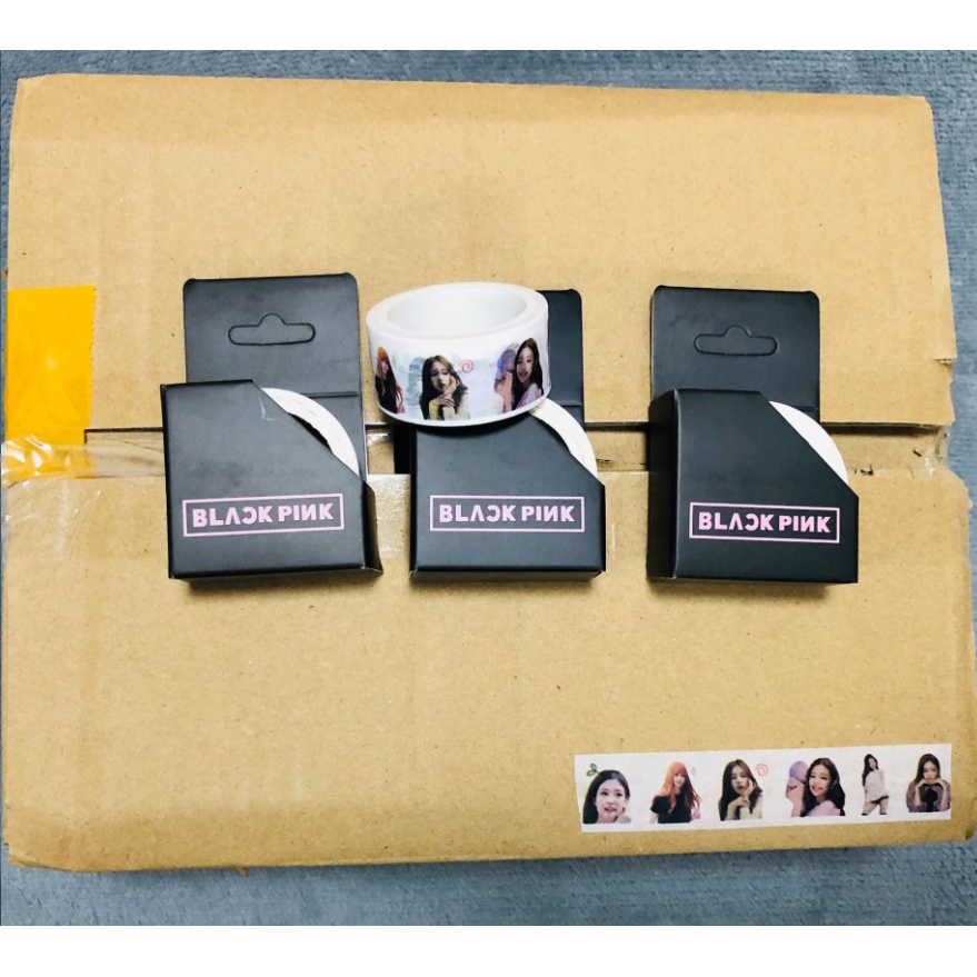 Băng keo Washi tape 5 mét kèm hộp BTS Answer, haloween, Blackpink