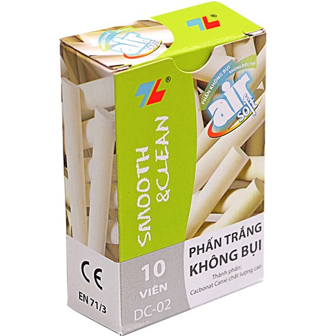 Phấn Trắng Viết Bảng Không Bụi Thiên Long DC02 - Viết Nét Chữ Rõ Ràng Không Độc Hại Khi Sử Dụng