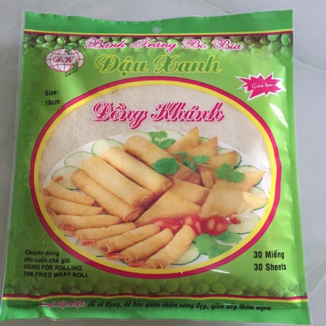 Combo 5 vỏ bánh tráng đậu xanh dùng để rán nem và bò bía