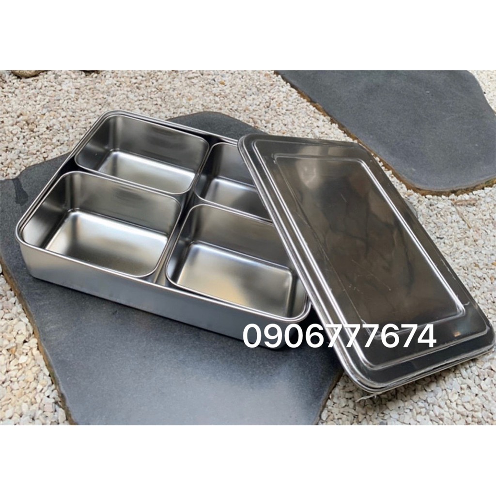 Khay Gia Vị Inox Có Nắp