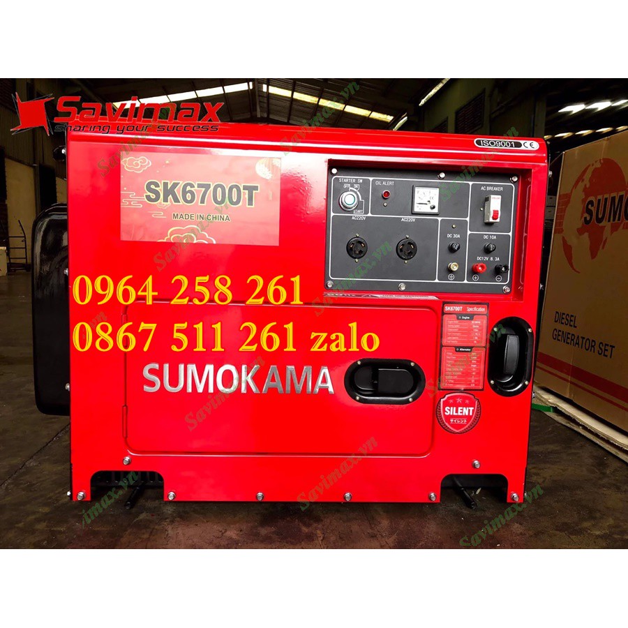 Máy phát điện gia đình sumokama sk6700t chạy dầu giá rẻ