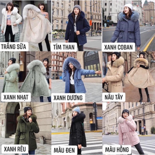 Áo phao khoác lót lông_chuẩn hàng Quảng Châu