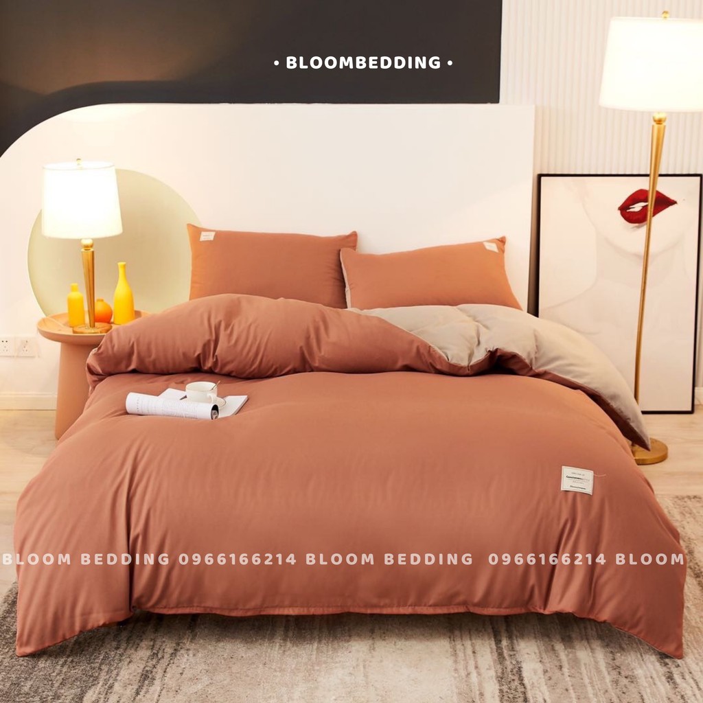 Set Chăn Ga Gối Cotton Tici 4 món - Cam gạch (Chất lượng cao)
