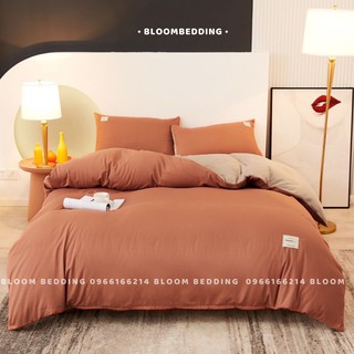 Bộ Chăn Ga Gối Cotton Tici 4 món - Cam gạch - BLOOM BEDDING - Đủ kích thước đệm