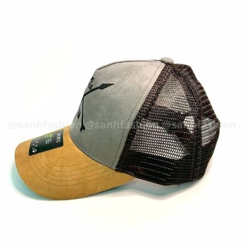 Mũ lưỡi trai thêu hình chữ LIFE STYLE Nón kết chất da lộn vá lưới thời trang cao cấp form unisex nam nữ K34