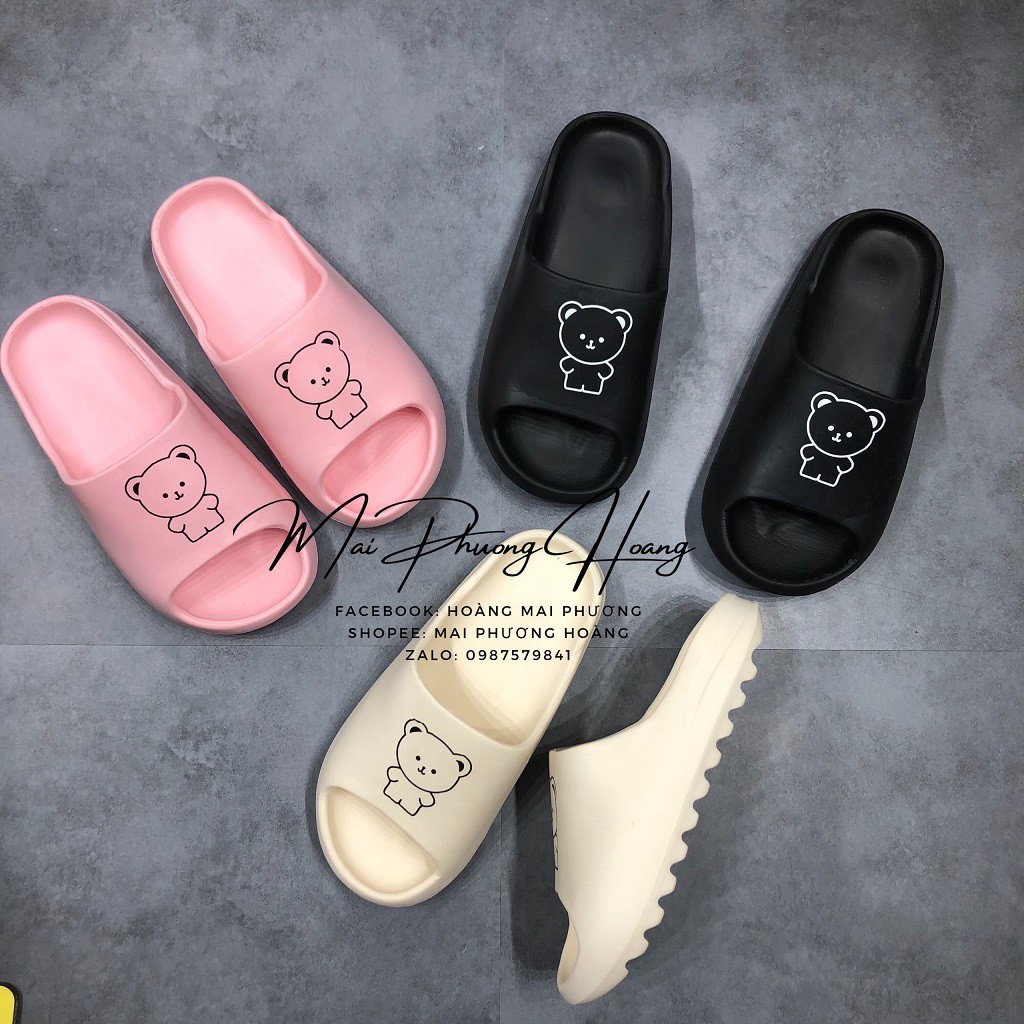 Dép bánh mì gấu dép quai ngang in hình gấu BEAR siêu xinh cute M02