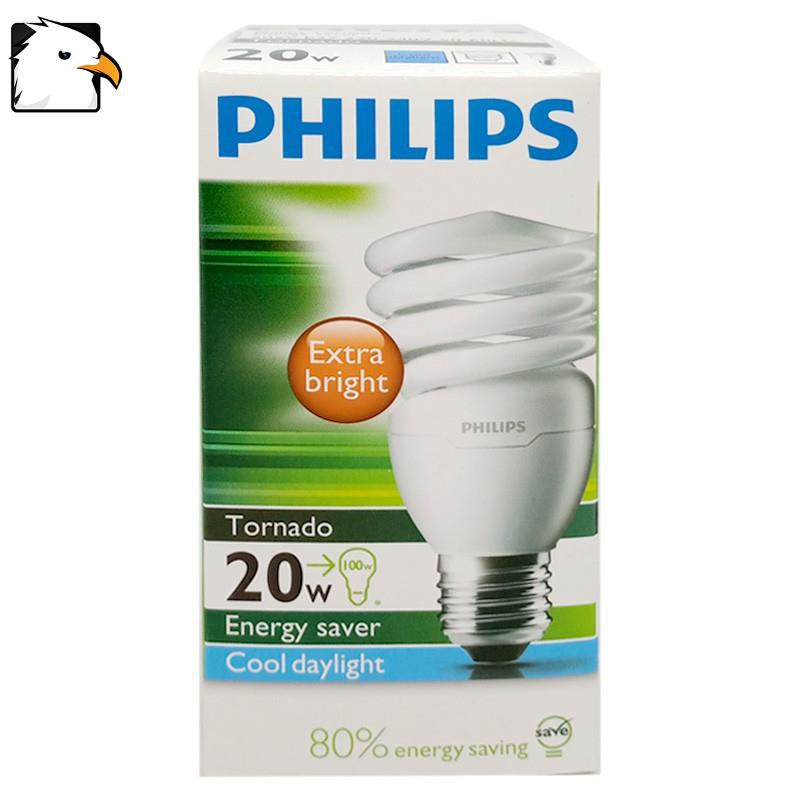 Bóng đèn Compact xoắn tiết kiệm điện Philips Tornado 20W 6500K E27- Ánh sáng trắng