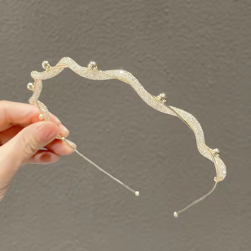 Băng Đô Đính Đá Và Ngọc Trai Nhân Tạo Xinh Xắn Dành Cho Nữ