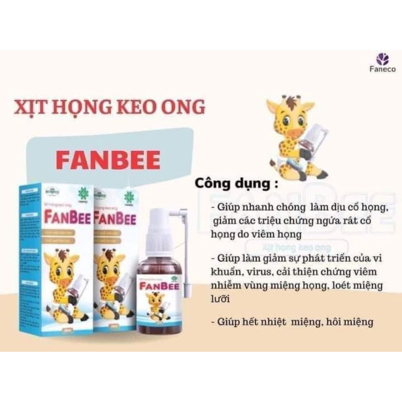 Xịt Họng Keo Ong Fanbee 20ml - ( chính hãng Faneco)