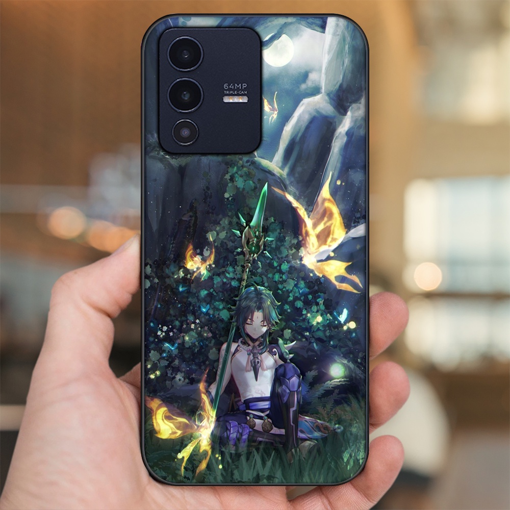 Ốp lưng Vivo V23 5G viền đen in hình Xiao Genshin Impact