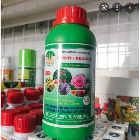 Phân Bón Bánh Dầu Đậm Đặc Multi Peanut 500ML Chuyên Cho Hoa Lan, Hoa Hồng, Mai Vàng, Cây Cảnh