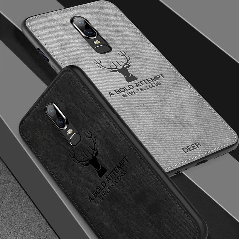 Ốp điện thoại bọc da dập nổi hình hươu cho One Plus 5 Oneplus 7 Pro