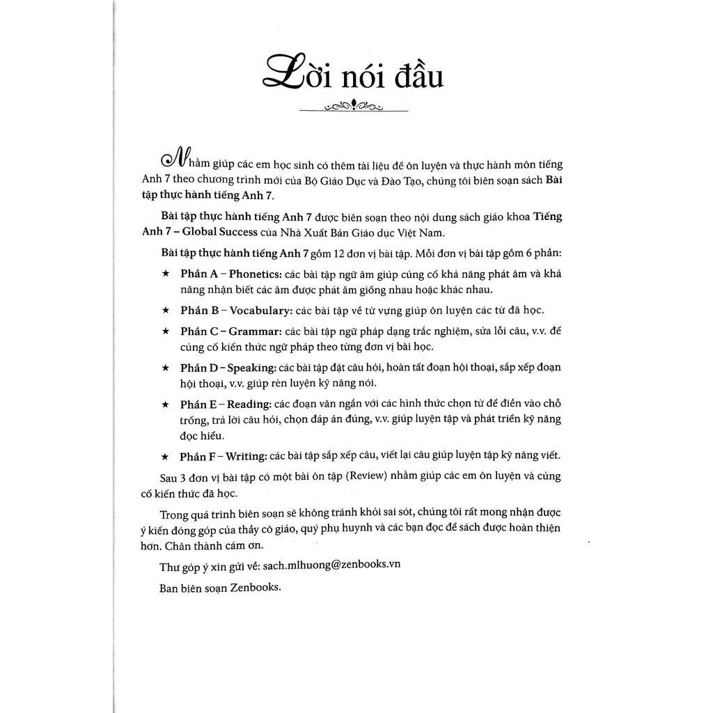Sách Bài Tập Thực Hành Tiếng Anh 7  - Dùng Kèm SGK Tiếng Anh 7 Global Success