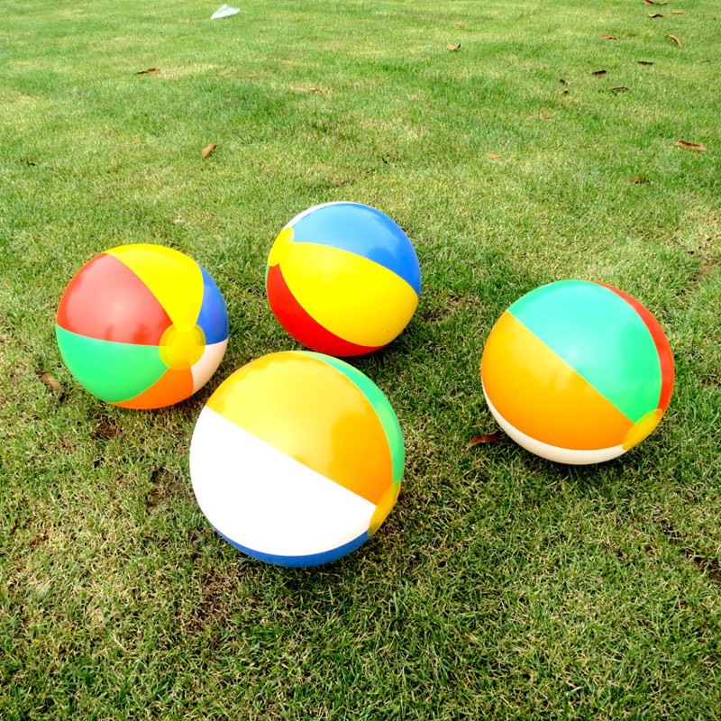 Bóng bơm hơi lục sắc size 40cm, 30cm, 25cm, dành cho gia đình vui chơi đi biển, hồ bơi, vận động thể thao,...