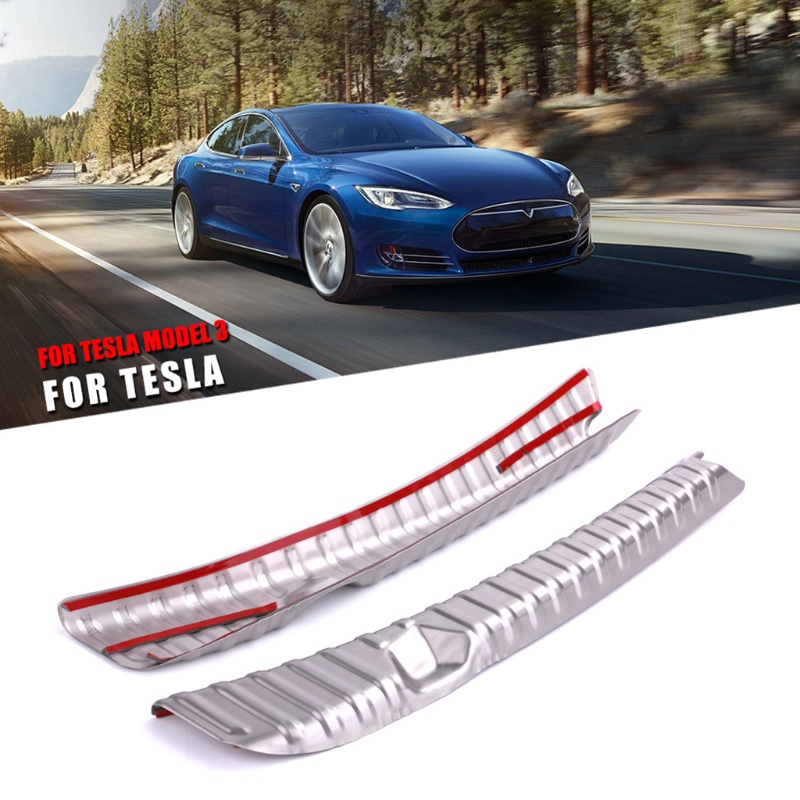 Bộ 2 Khung Bảo Vệ Cản Sau Bằng Thép Không Gỉ Cho Tesla-Model3