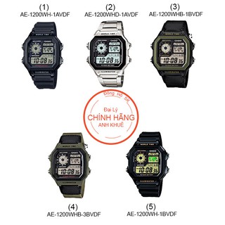 Đồng hồ nam dây kim loại cao su Casio chính hãng Anh Khuê AE-1200 (Nhiều màu)