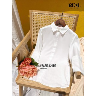 Sơ mi công sở cổ mềm lụa trắng_REAL